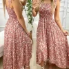 Vestido longo sling retalhos impressão irregular - Imagem 11